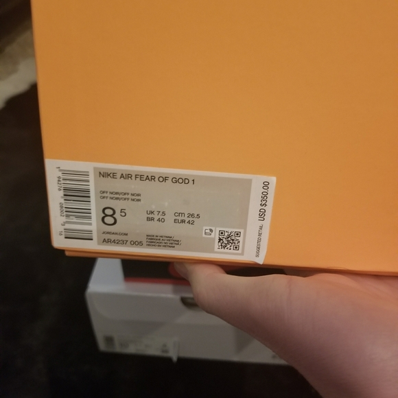 Nike Air Fear of God 1 Triple Black 8.5 - Picture 2 of 3